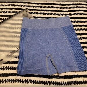 Blue Ribbed Knit shorts new size Medium (runs small)